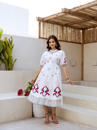 Waterllily embroidery dress