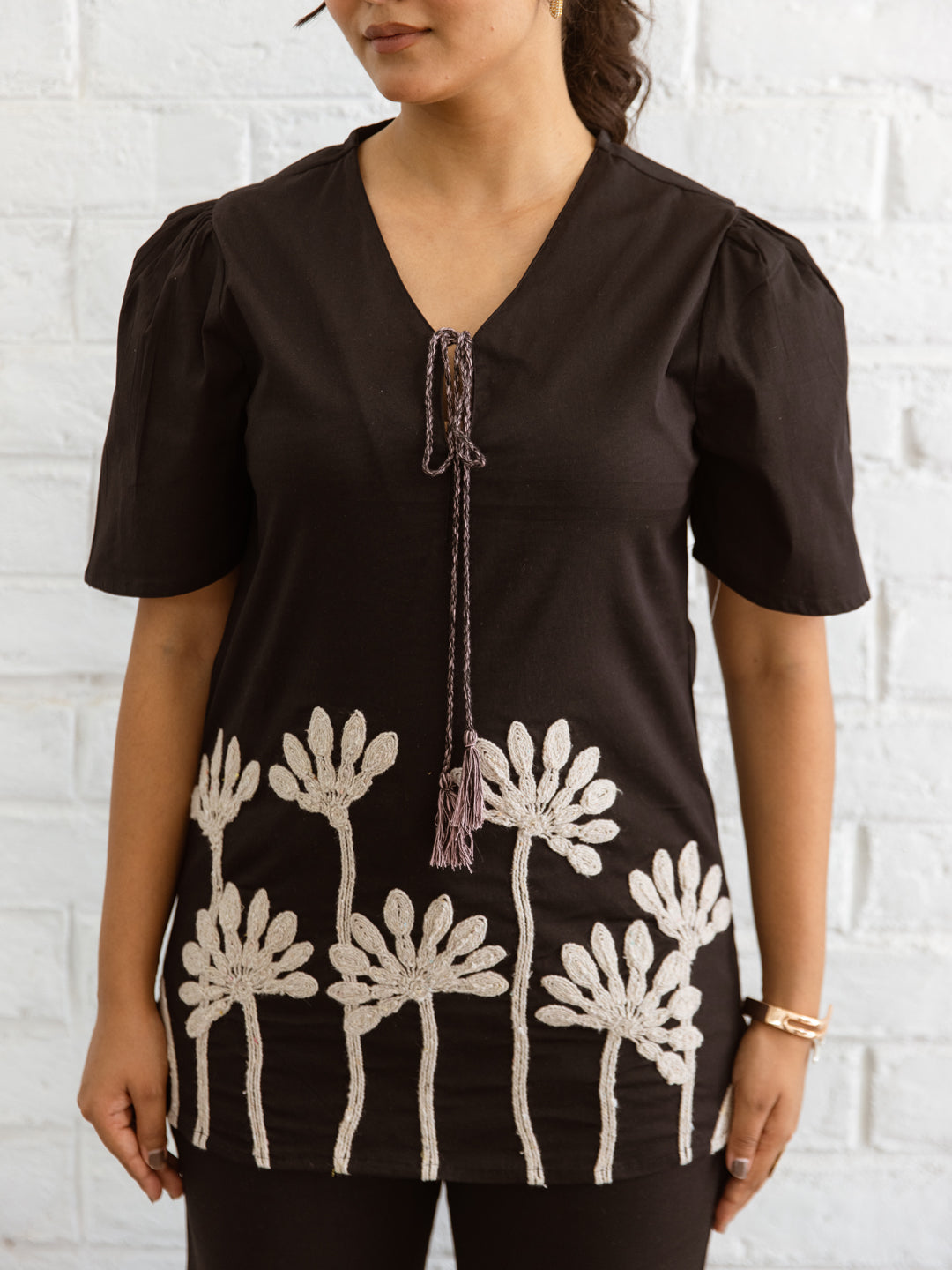 Myna Black Embroidery Co-ord Set