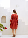 Nueva marron embroidery dress