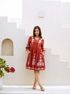 Nueva marron embroidery dress