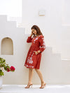 Nueva marron embroidery dress