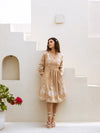 Nueva beige embroidery dress