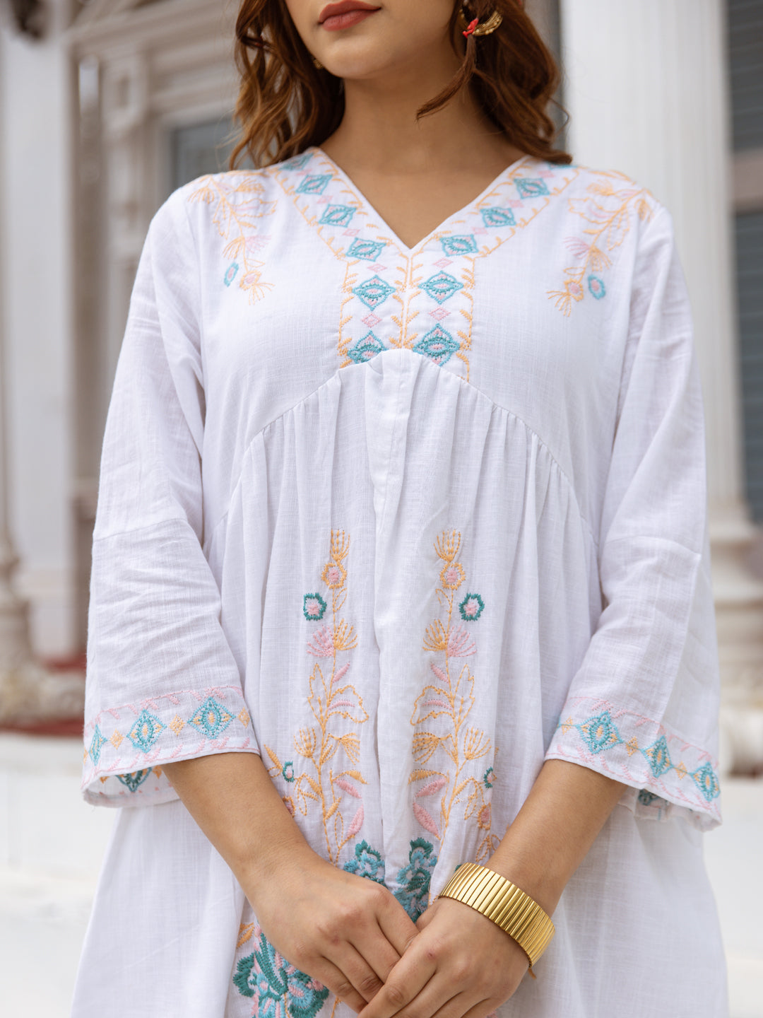 Felix Embroidery White Dress