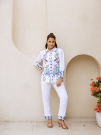 Kesina embroidery white co-ord set