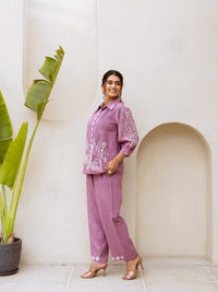 Jazz embroidery mauve  co-ord set