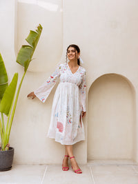 Aria embroidery white dress