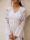 Aria embroidery white dress