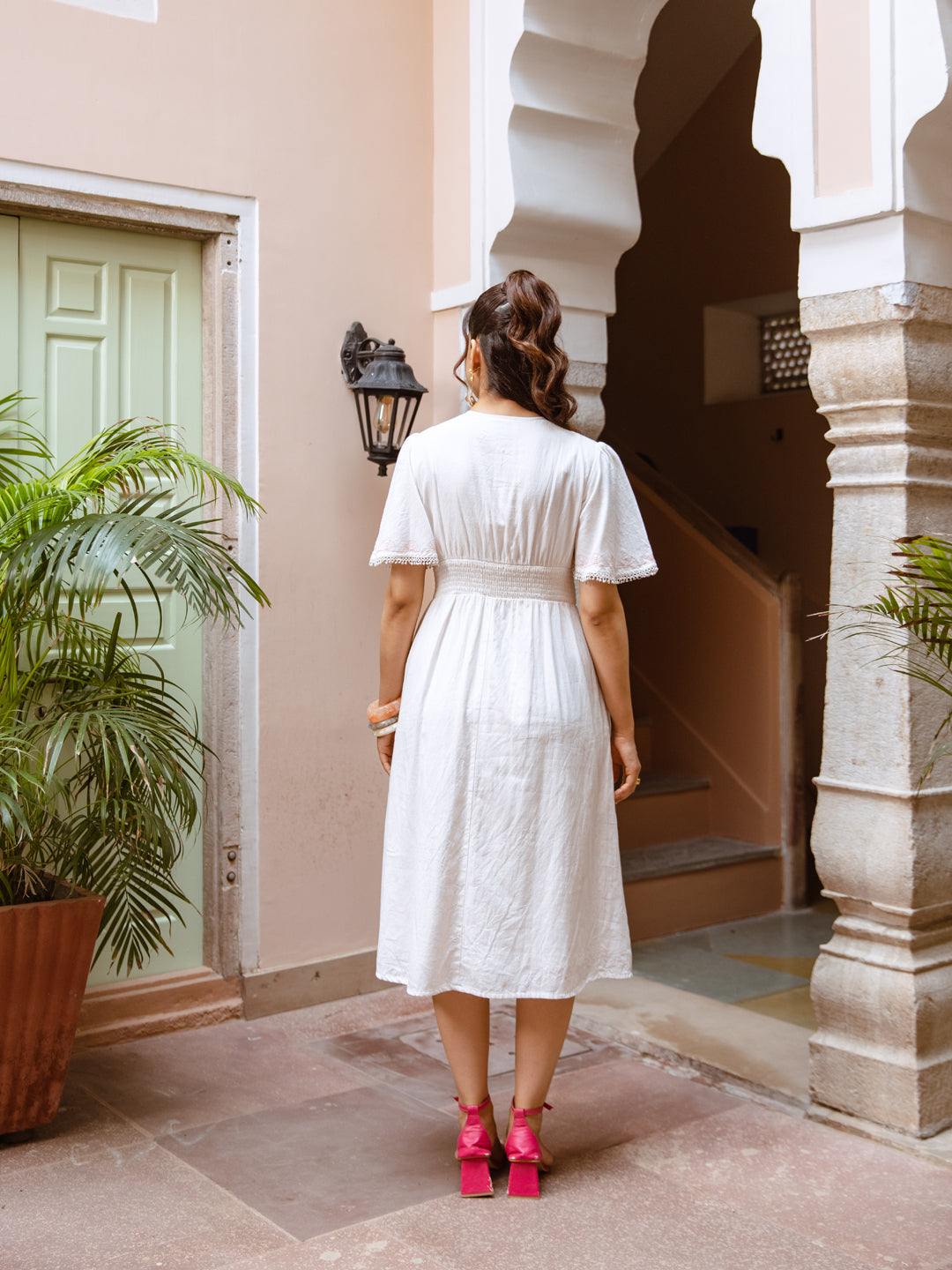 Levi White Embroidery Dress