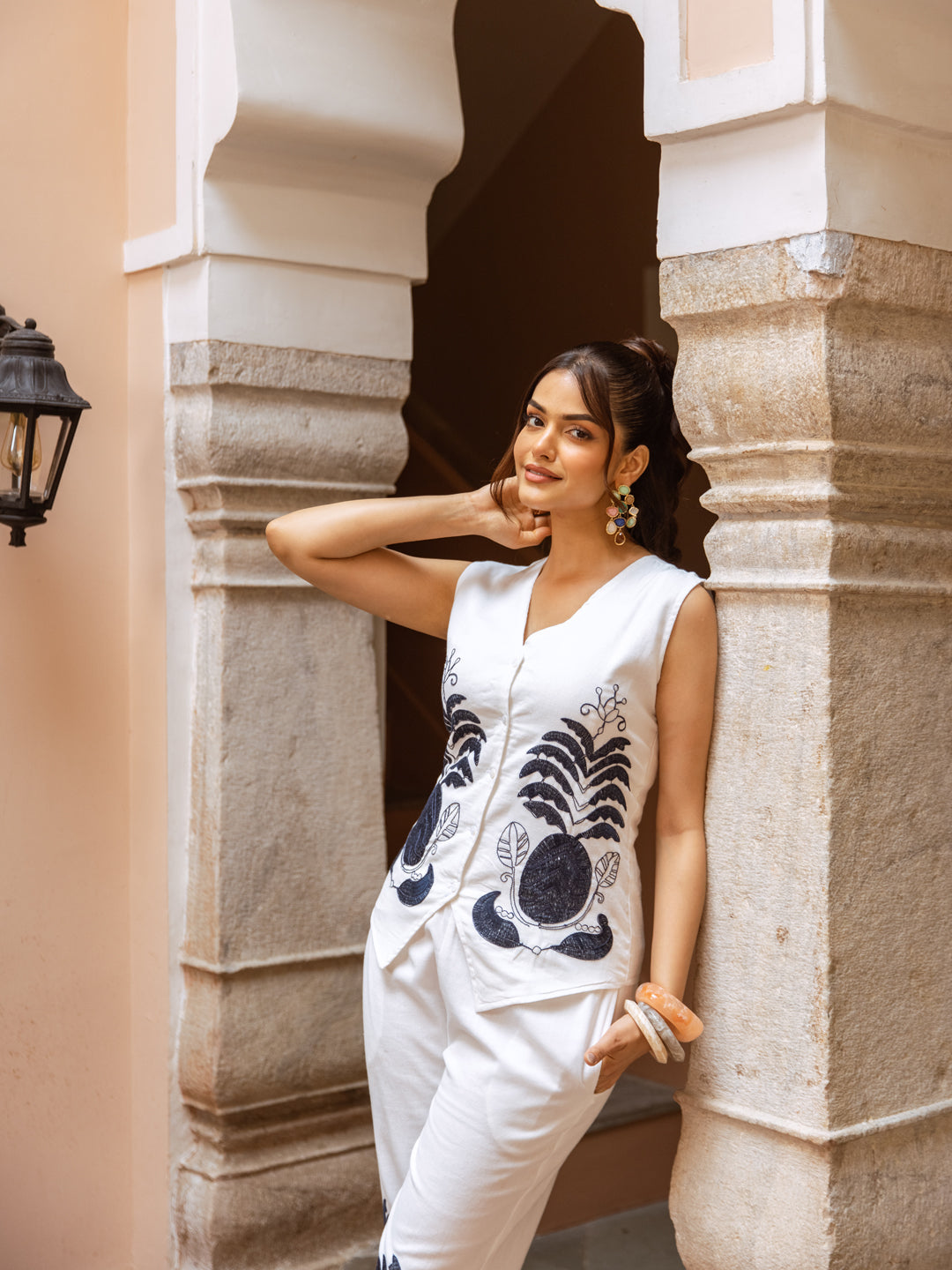Sara White Embroidery Co-ord set