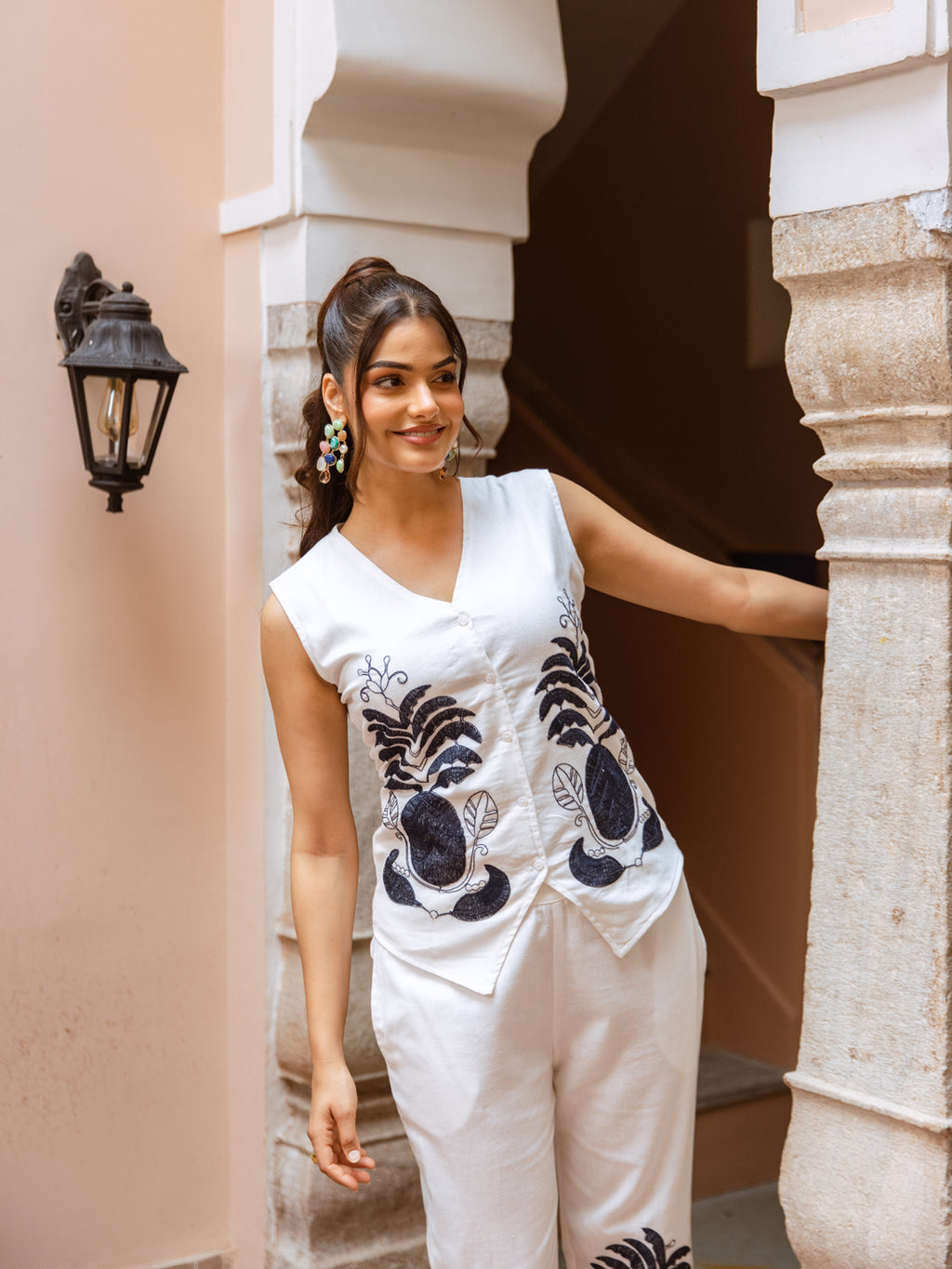 Sara White Embroidery Co-ord set