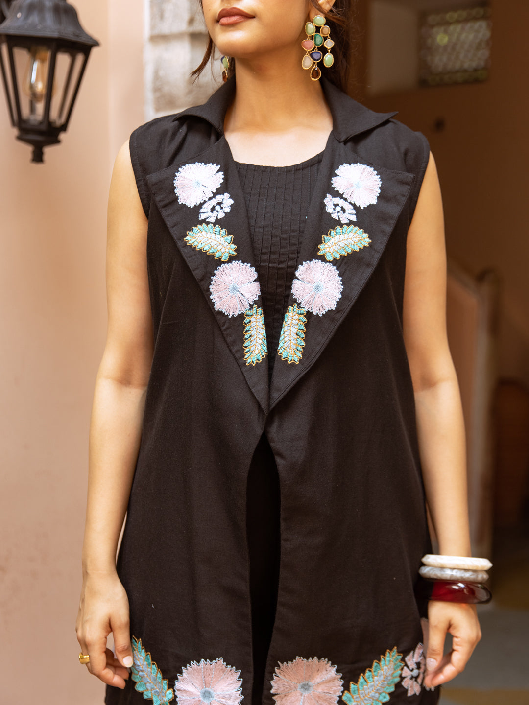 Nobi Black Embroidery Co-ord set
