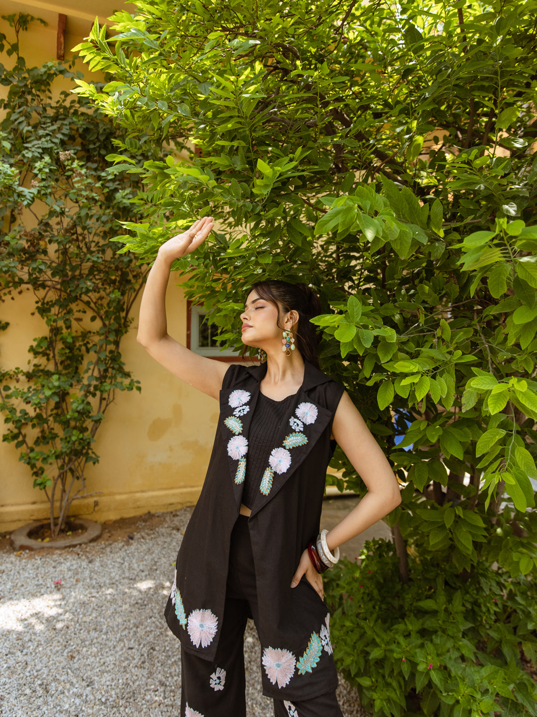 Nobi Black Embroidery Co-ord set