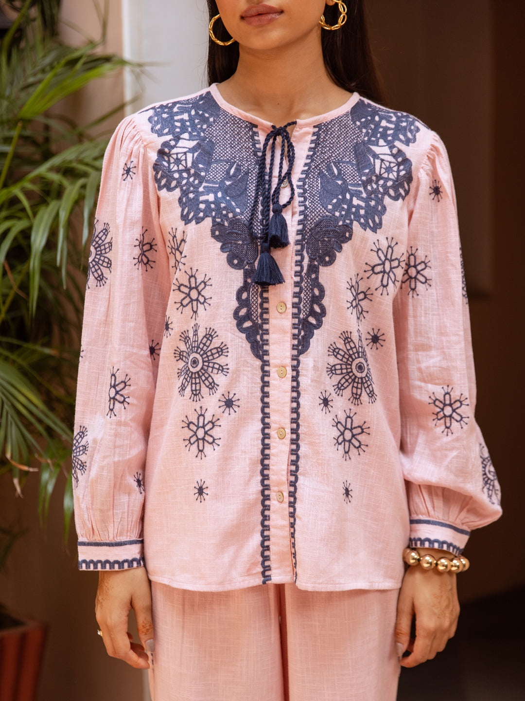 Bhakti Pink  Embroidery Co-ord set
