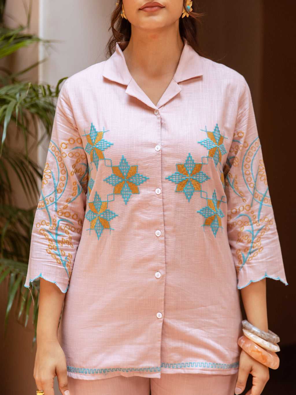 Nagma Pink Embroidery Co-ord set