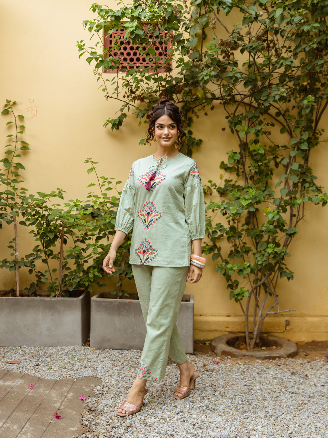 Piper Green Embroidery Co-ord set