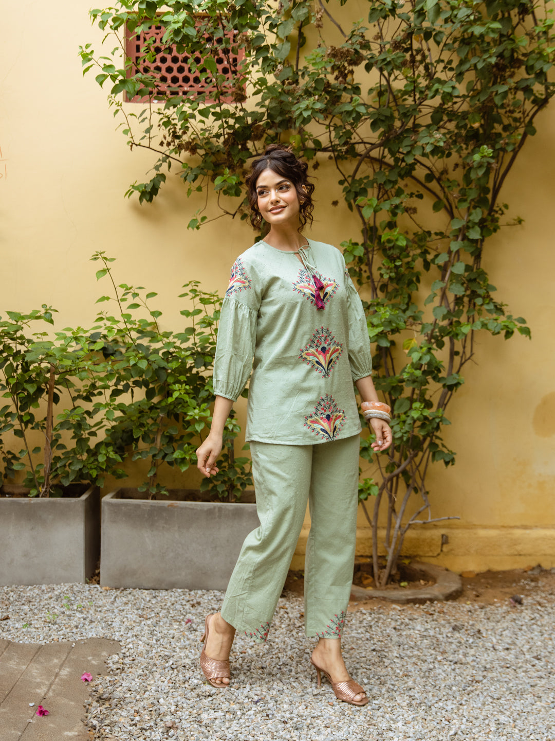 Piper Green Embroidery Co-ord set