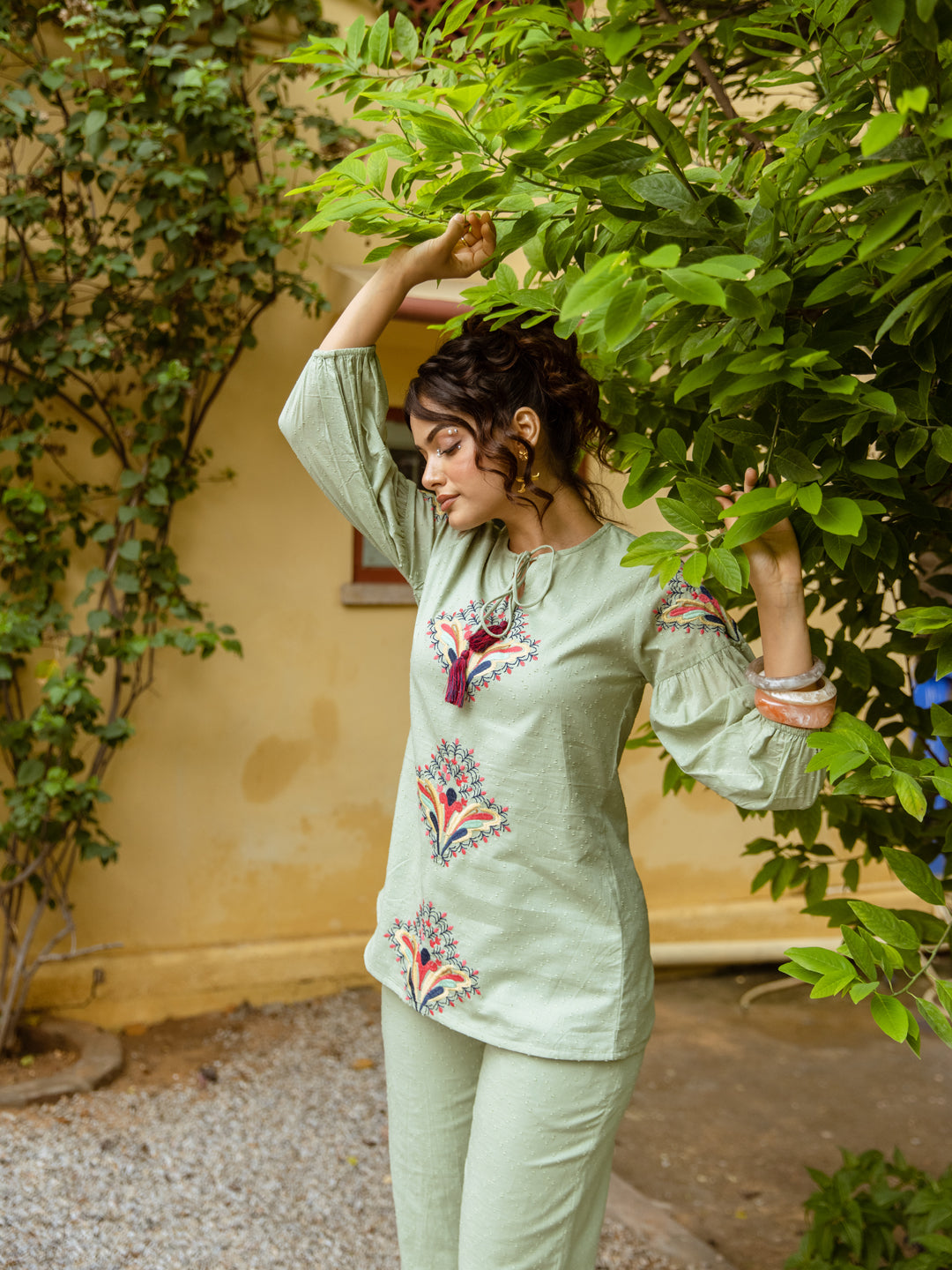 Piper Green Embroidery Co-ord set