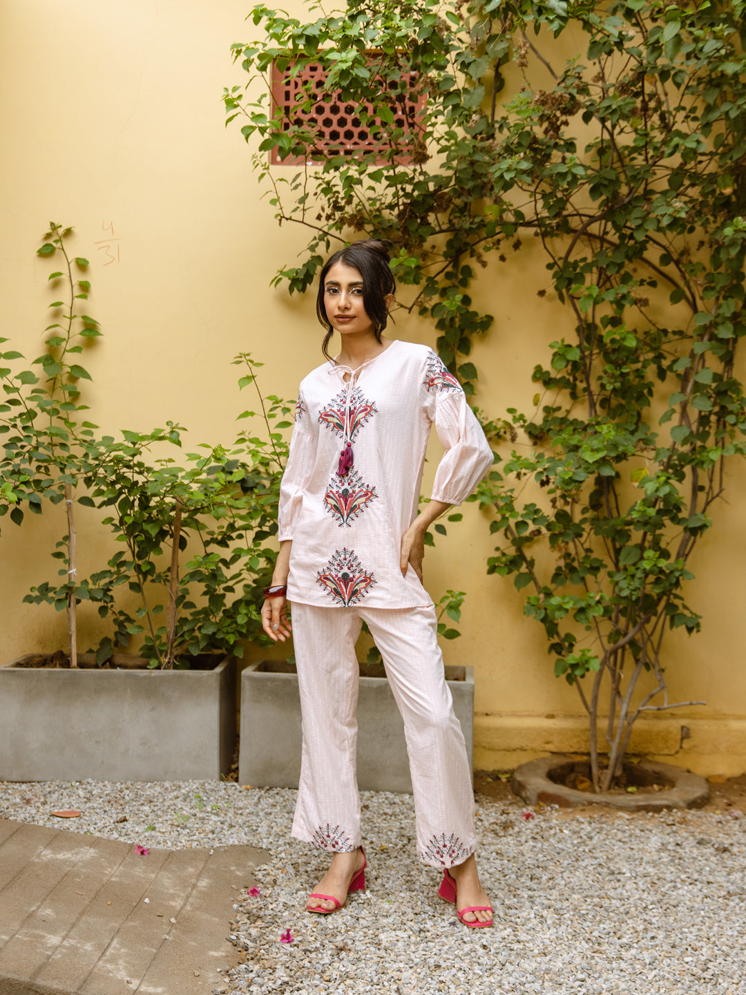 Piper Pink Embroidery Co-ord set