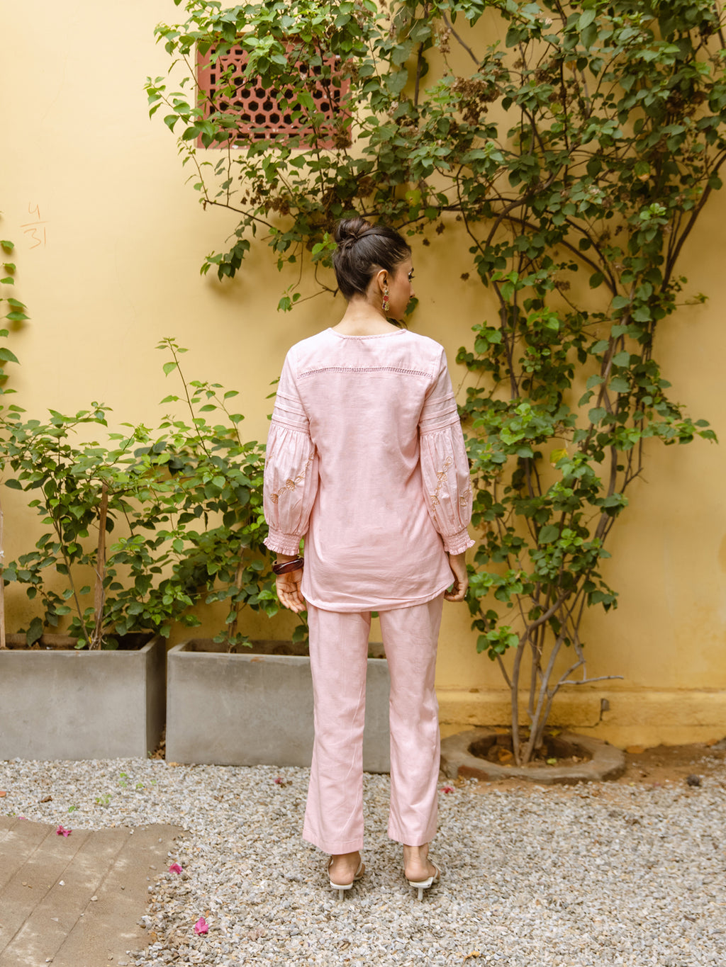 Harpper Pink  Embroidery Co-ord set