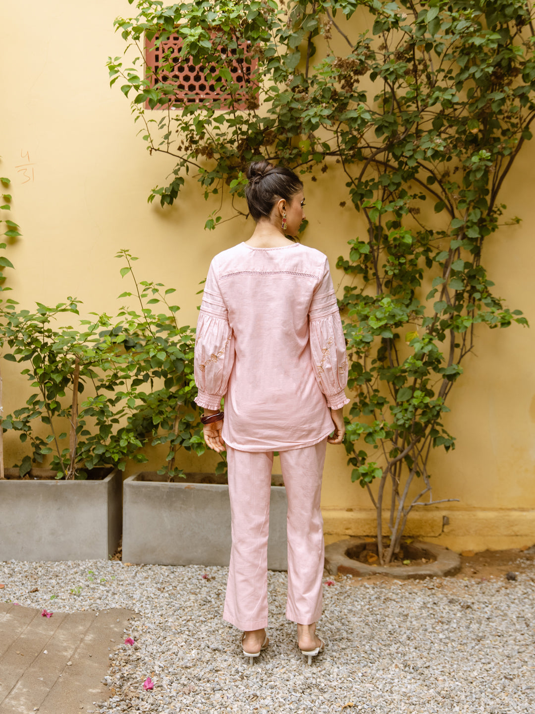 Harpper Pink  Embroidery Co-ord set