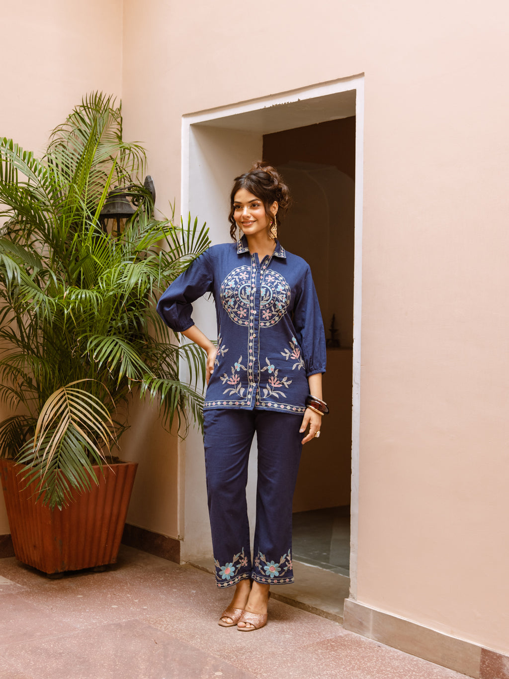 Nila Blue Embroidery Co-ord set