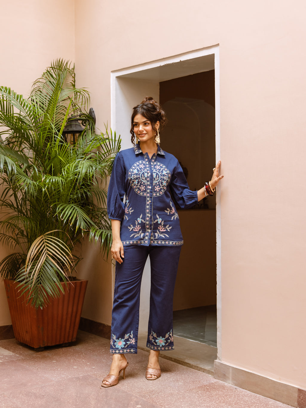 Nila Blue Embroidery Co-ord set