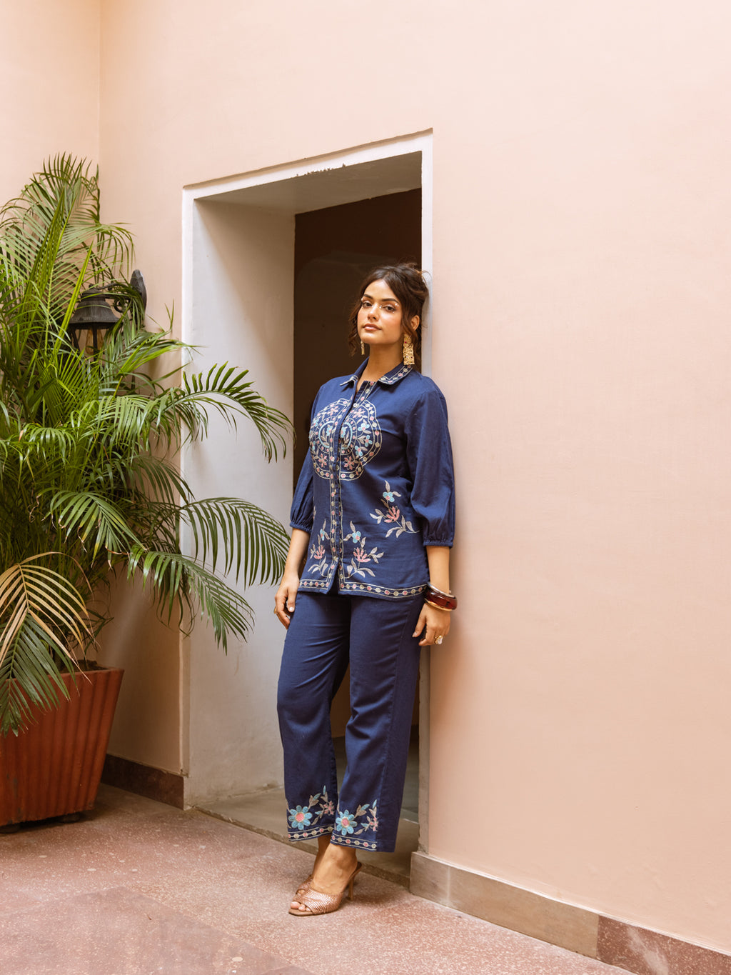 Nila Blue Embroidery Co-ord set
