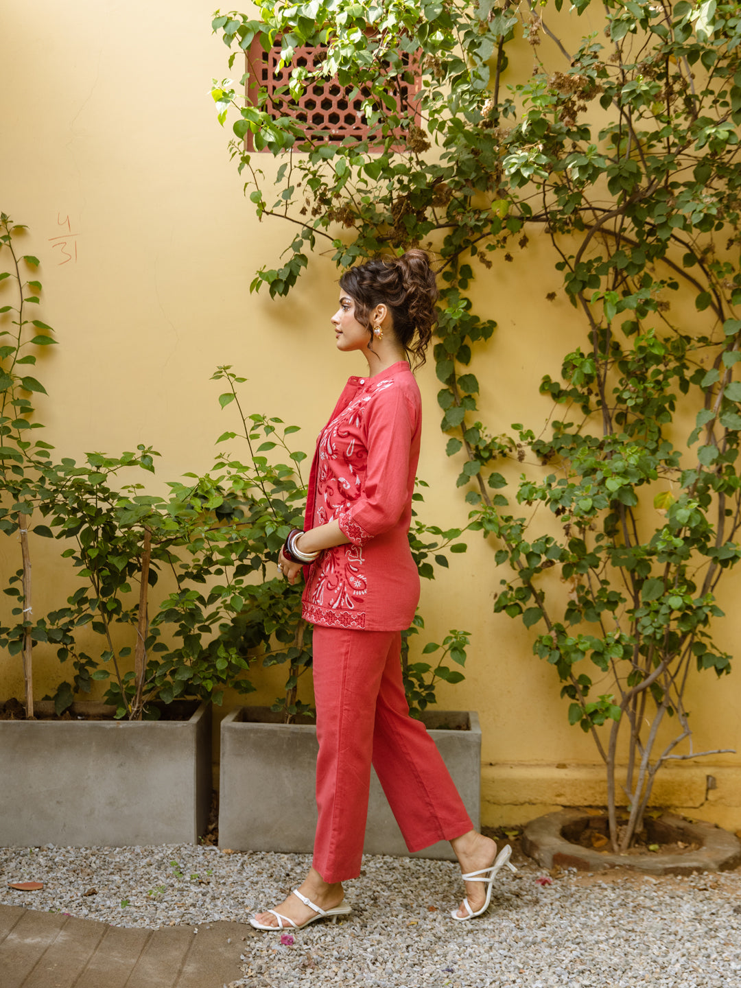 Arlo Red Embroidery Co-ord Set