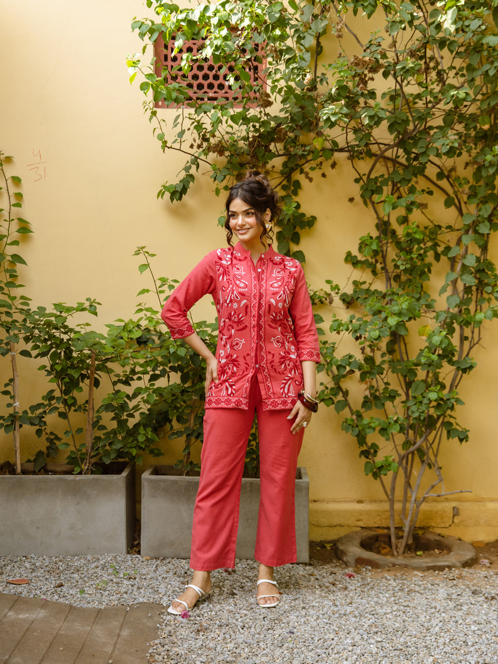 Arlo Red Embroidery Co-ord Set