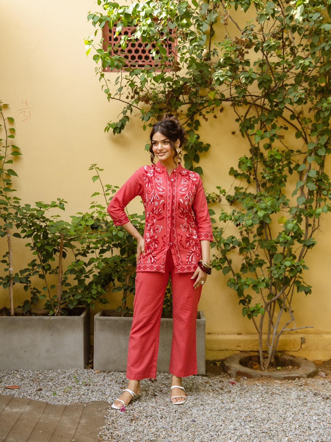 Arlo Red Embroidery Co-ord Set