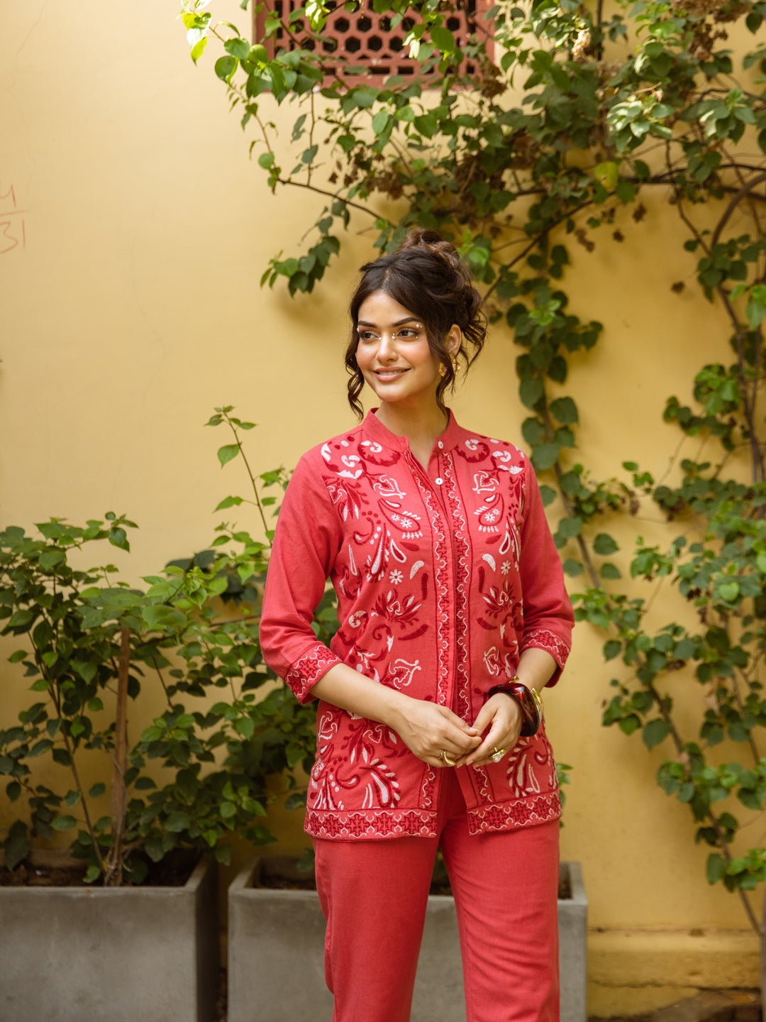 Arlo Red Embroidery Co-ord Set