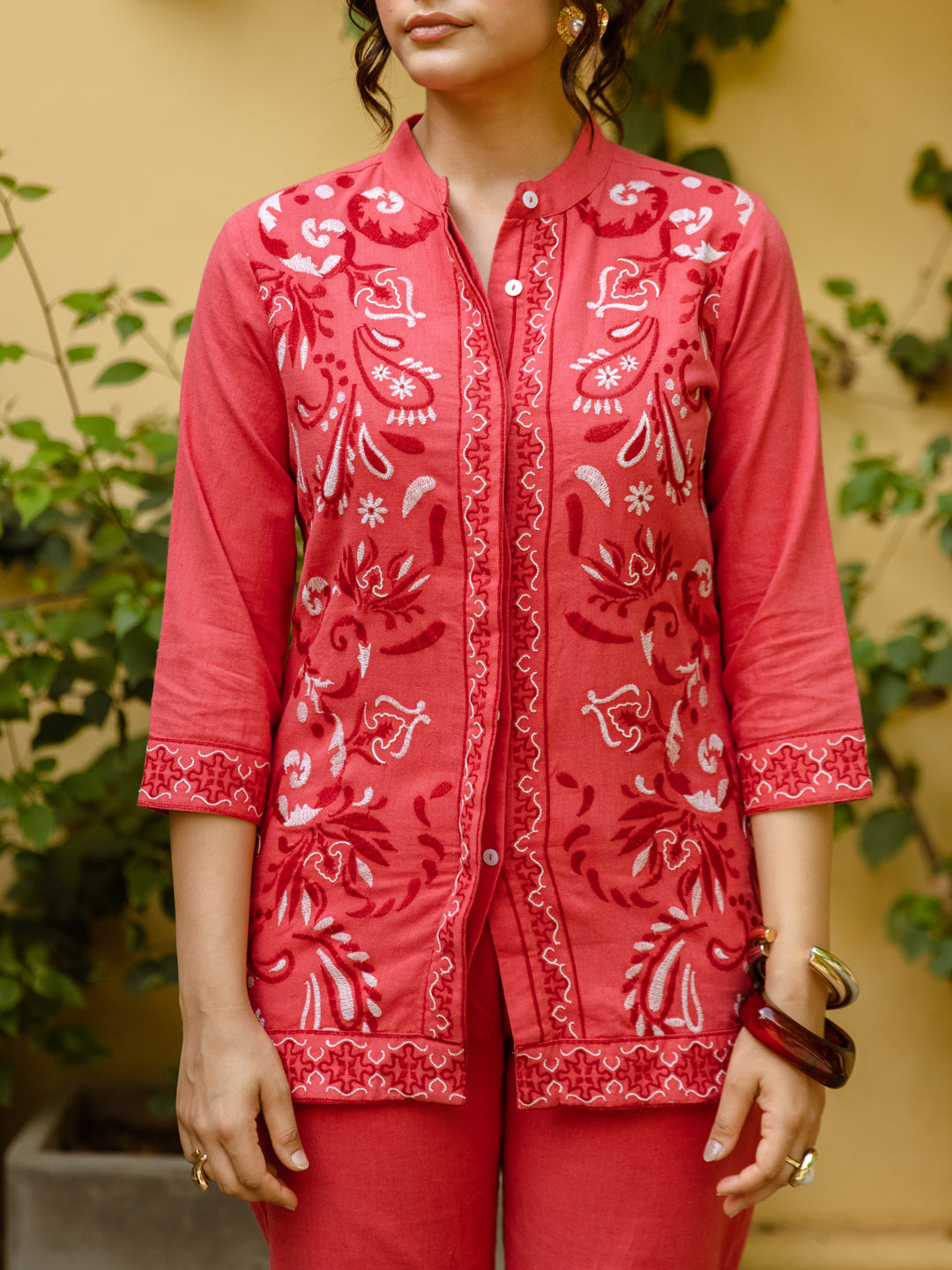 Arlo Red Embroidery Co-ord Set