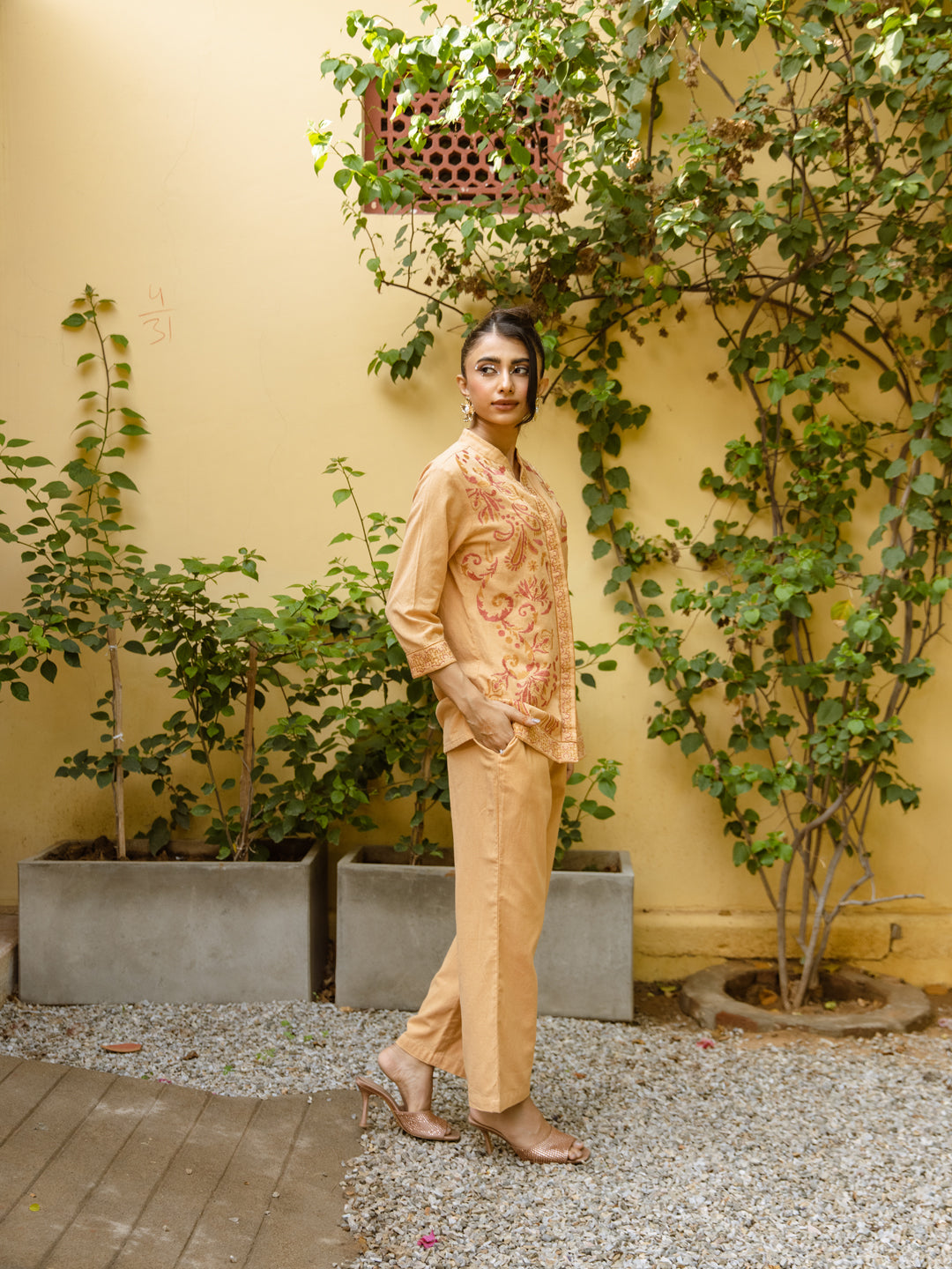 Arlo Beige Embroidery Co-ord Set