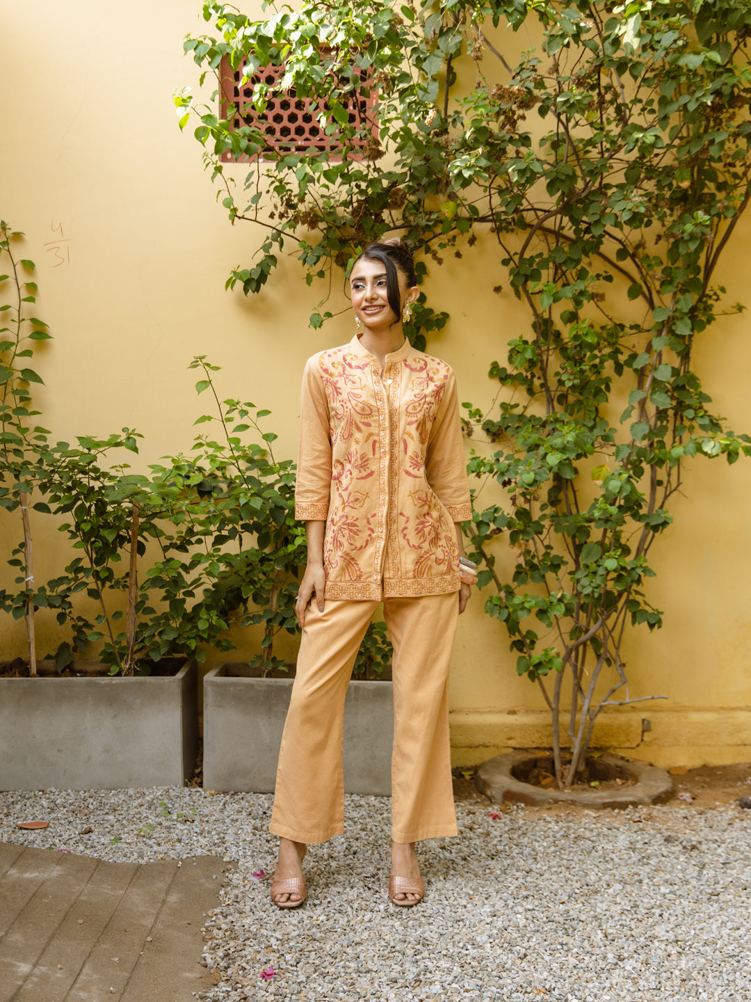 Arlo Beige Embroidery Co-ord Set