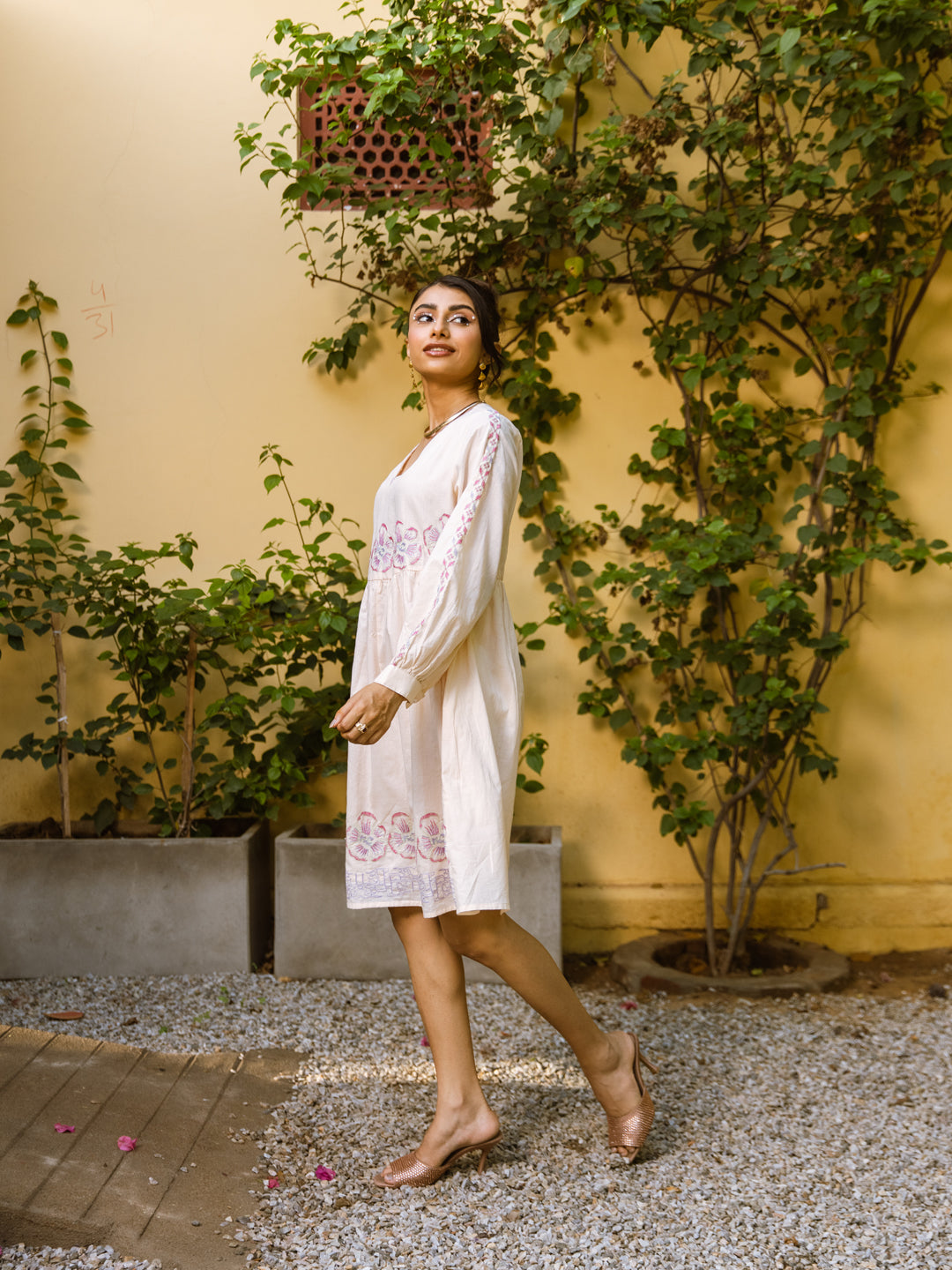 Lillya Off White Embroidery Dress