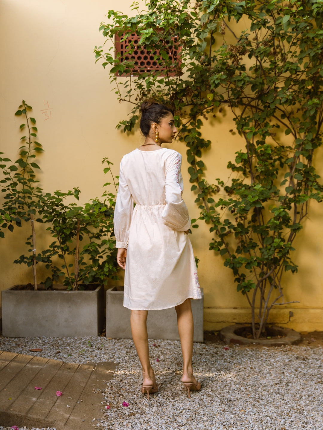 Lillya Off White Embroidery Dress