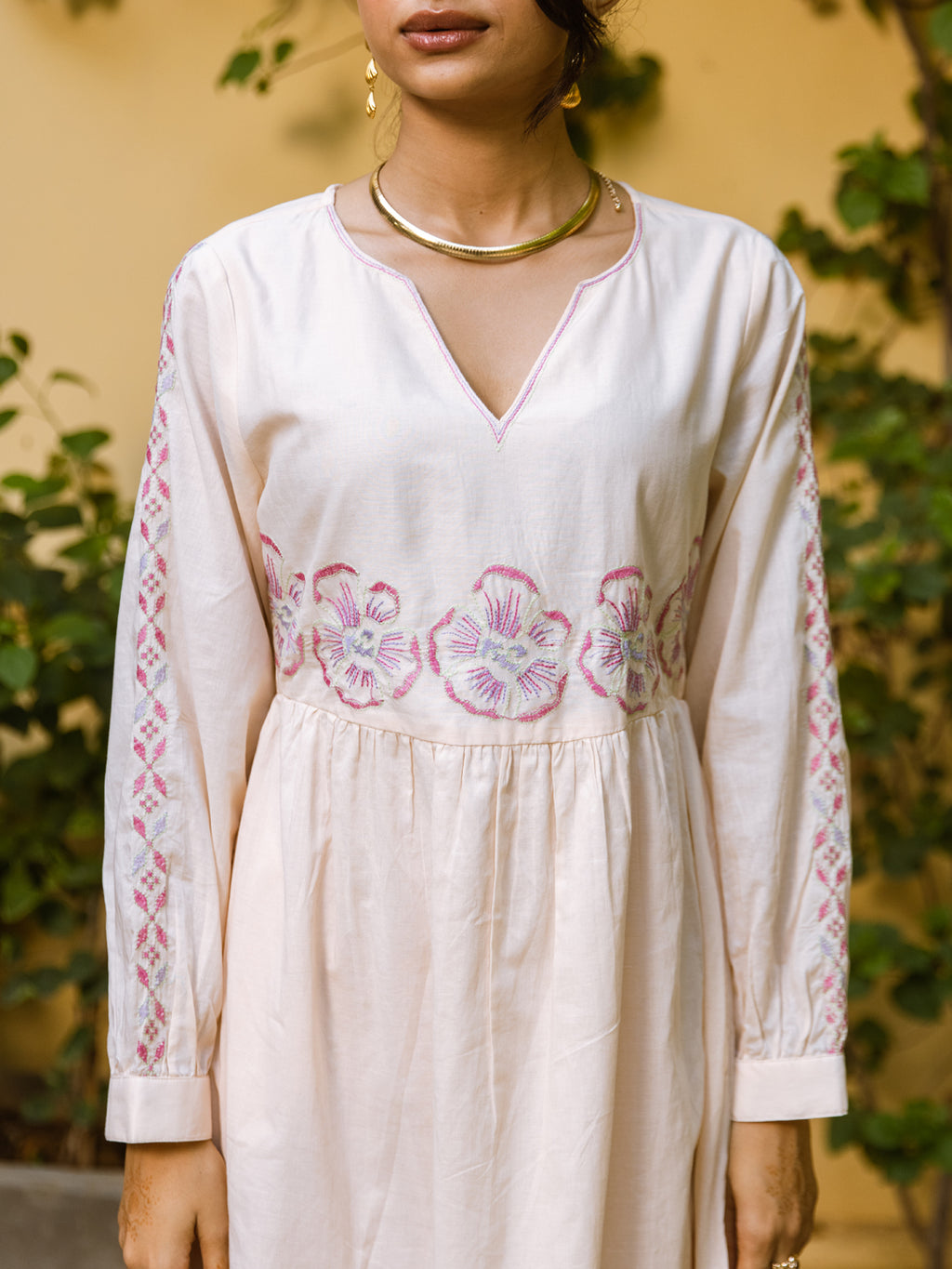 Lillya Off White Embroidery Dress
