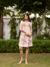 Saffron pink embroidery dress