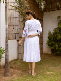 Morning glory white embroidery dress