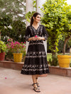 Morning glory black embroidery dress