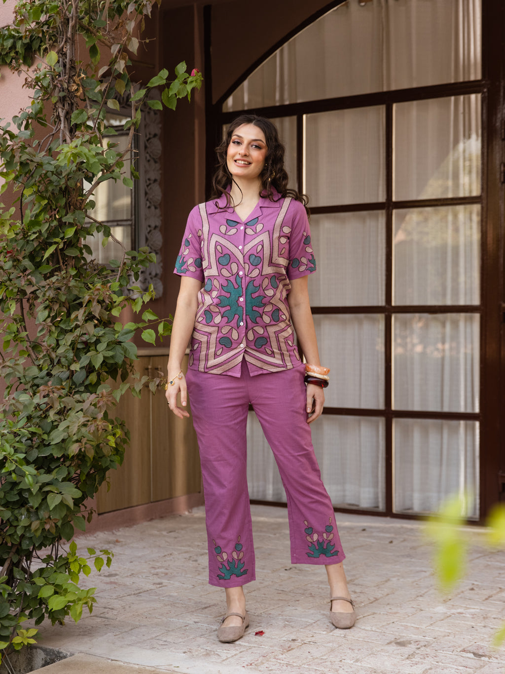 Reese Mauve Embroidery Co-ord set