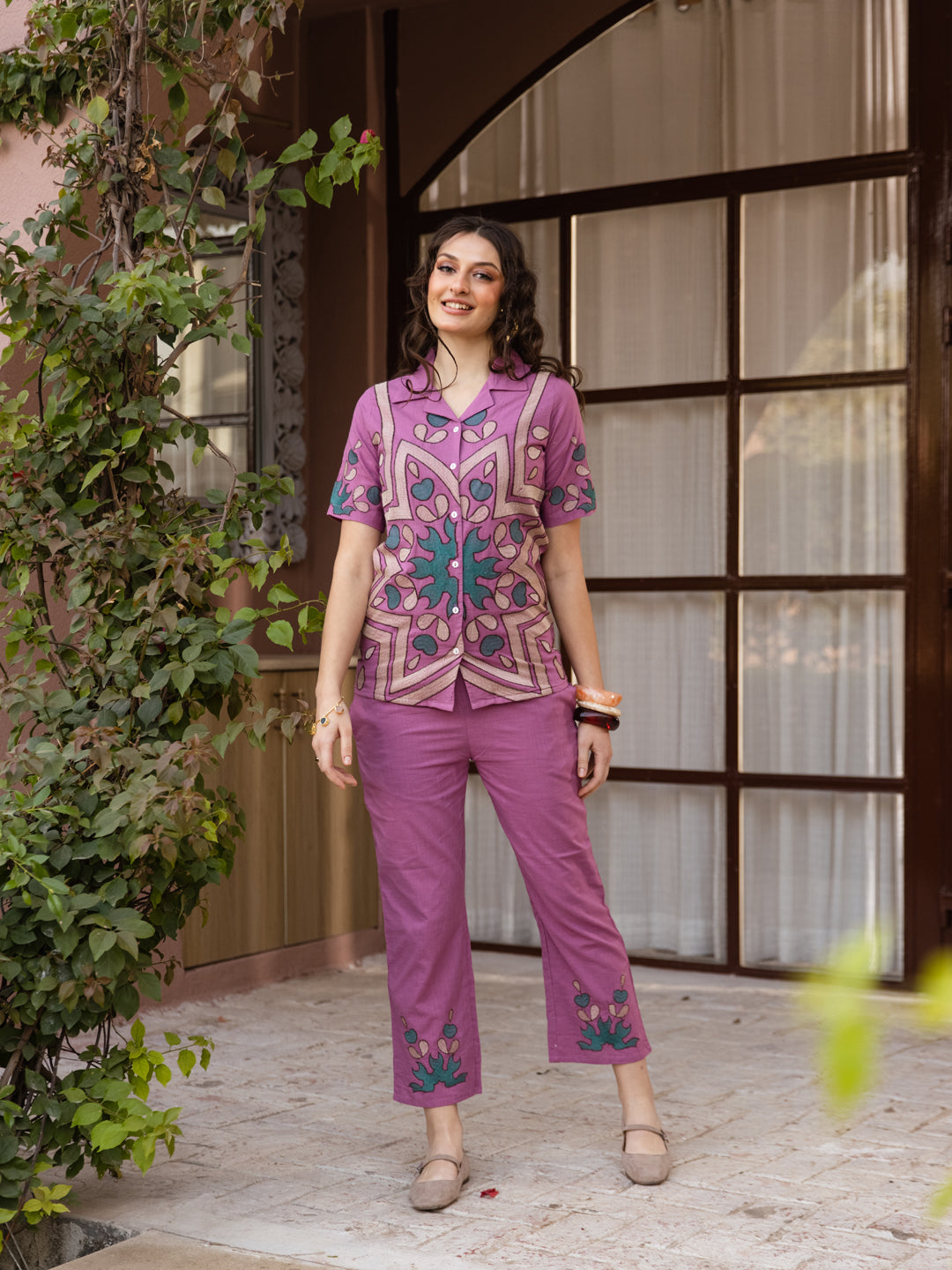 Reese Mauve Embroidery Co-ord set