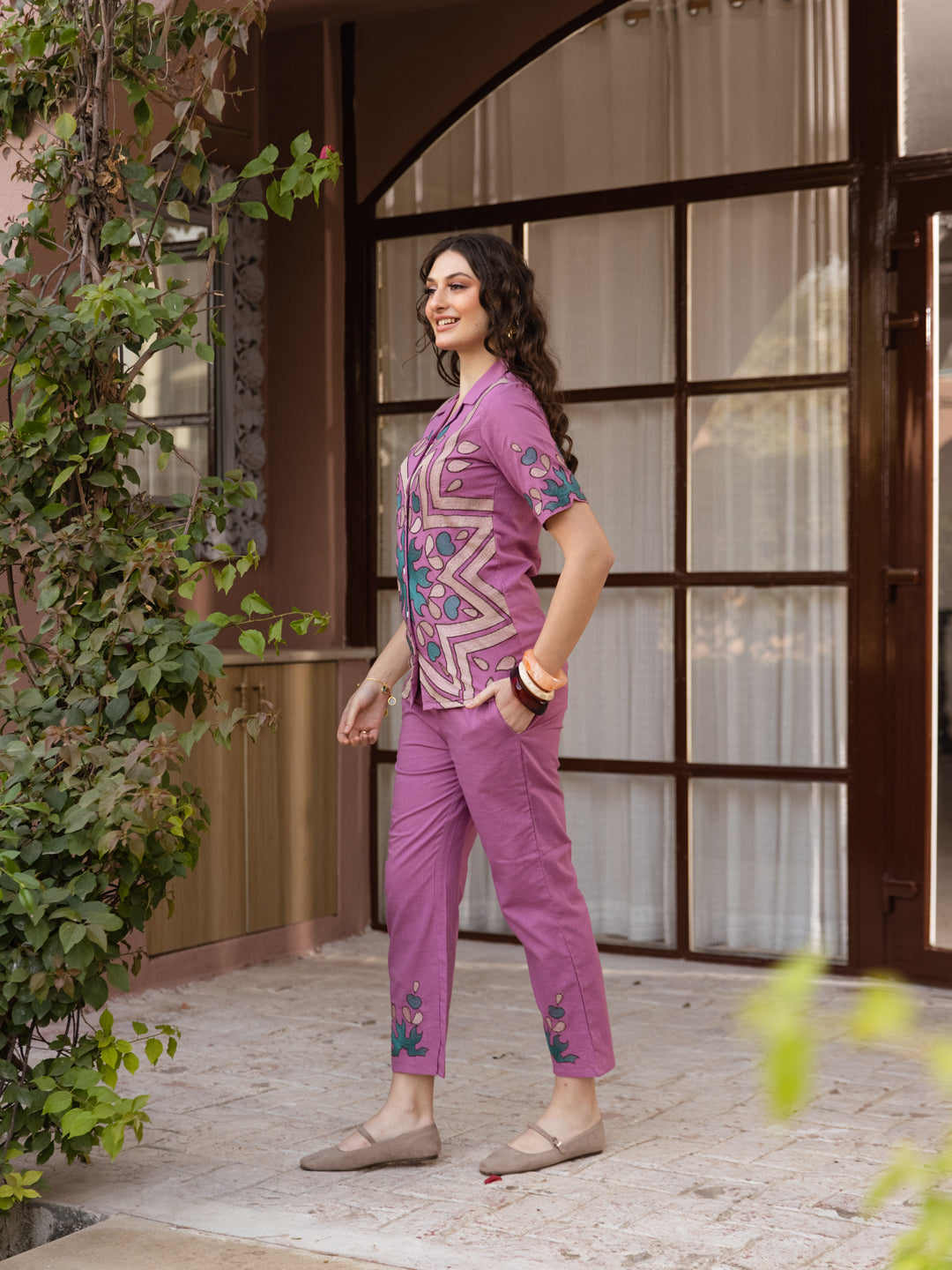 Reese Mauve Embroidery Co-ord set