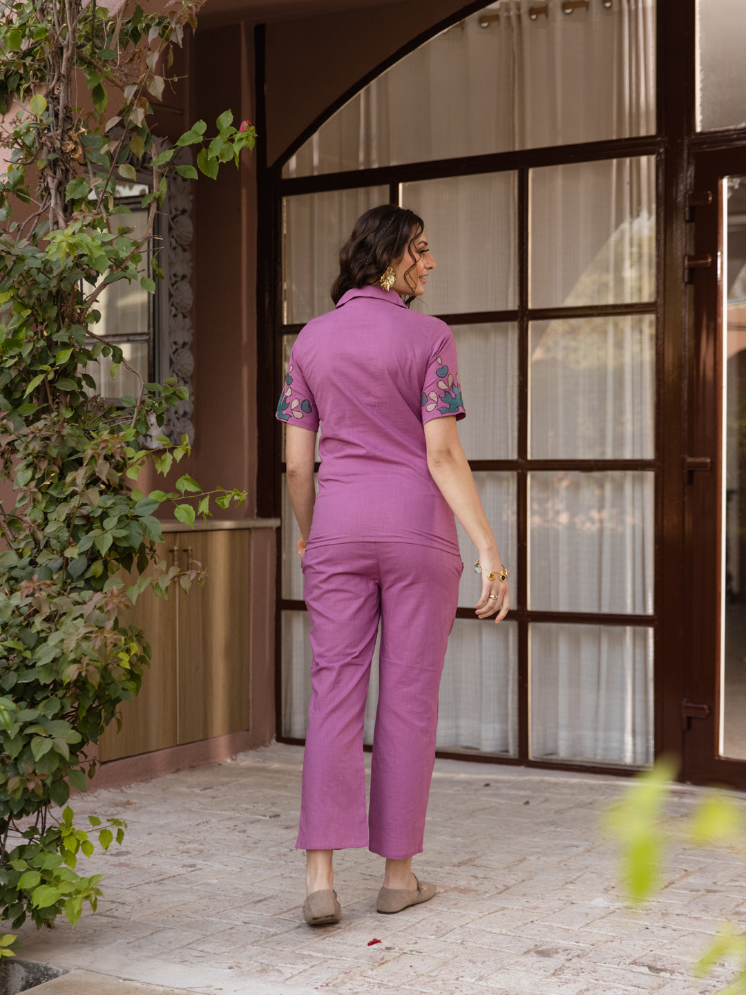 Reese Mauve Embroidery Co-ord set