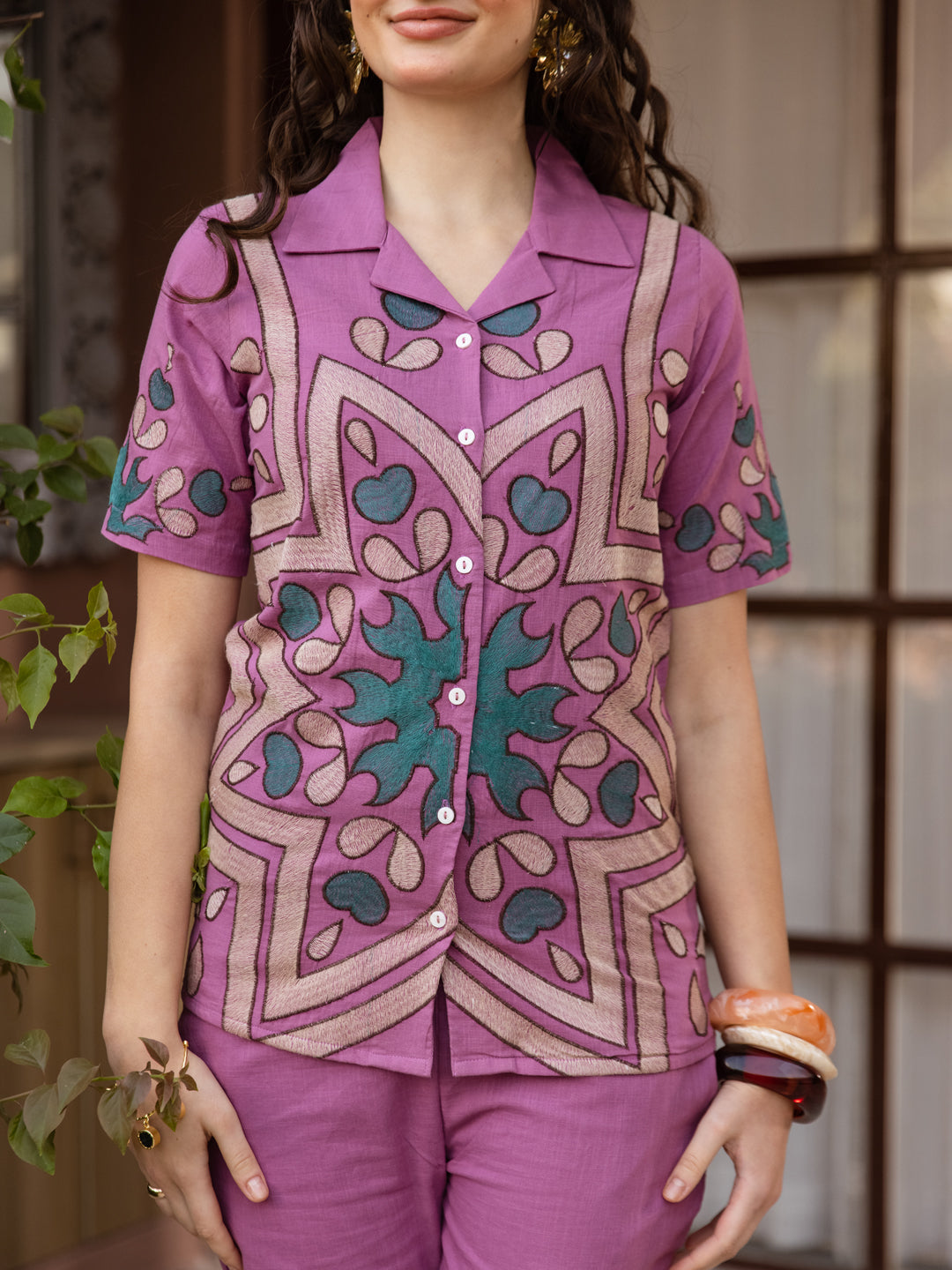 Reese Mauve Embroidery Co-ord set