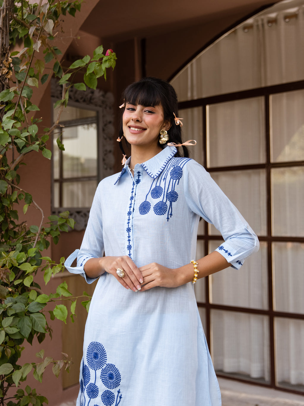 Rashi Blue Embroidery Kurta Set
