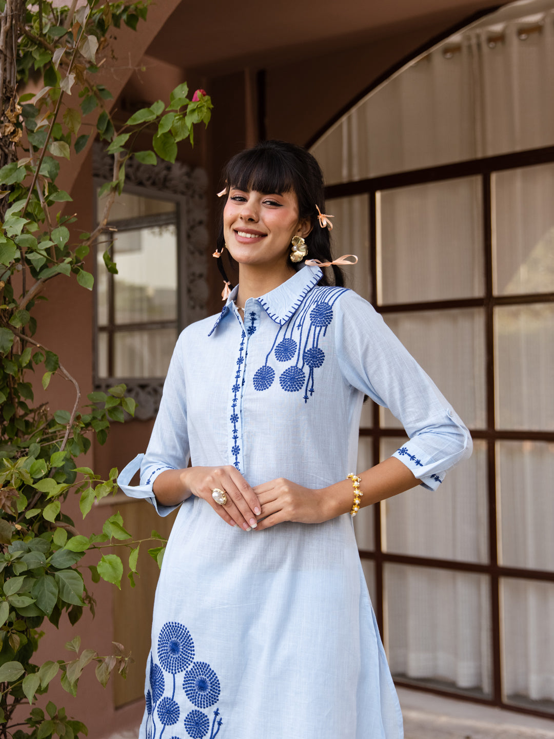 Rashi Blue Embroidery Kurta Set
