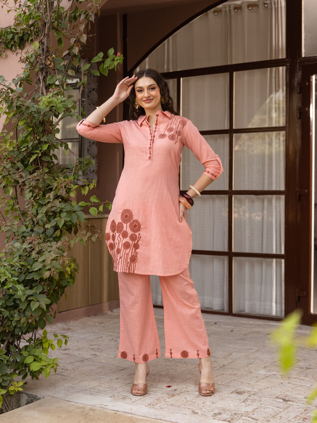 Rashi Pink  Embroidery Kurta Set