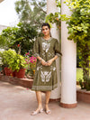 Bevo green embroidery dress