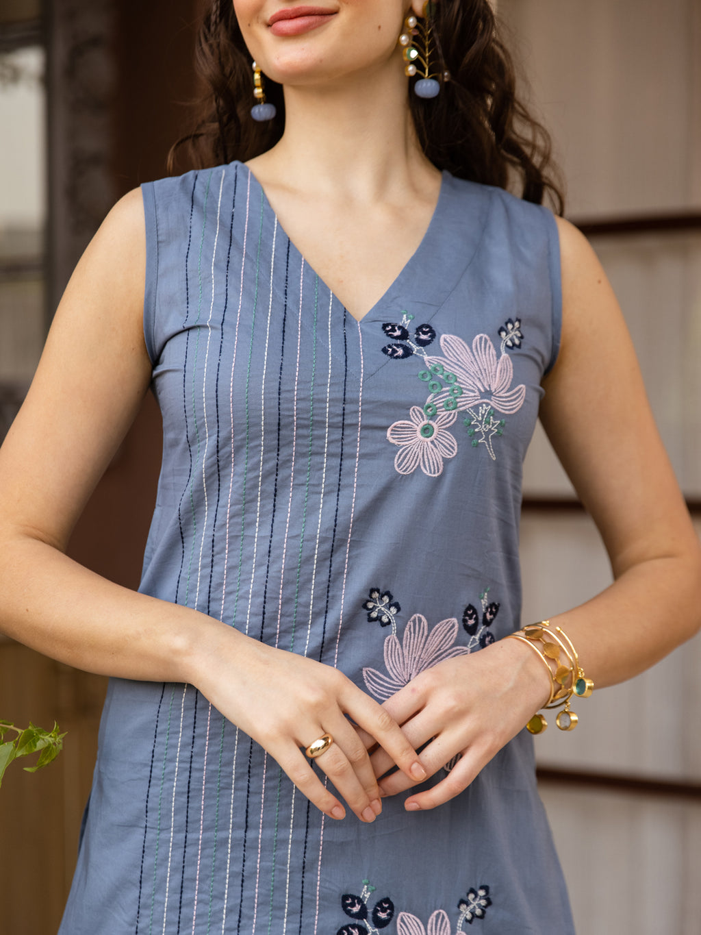 Shadow Grey Embroidery Kurta Set